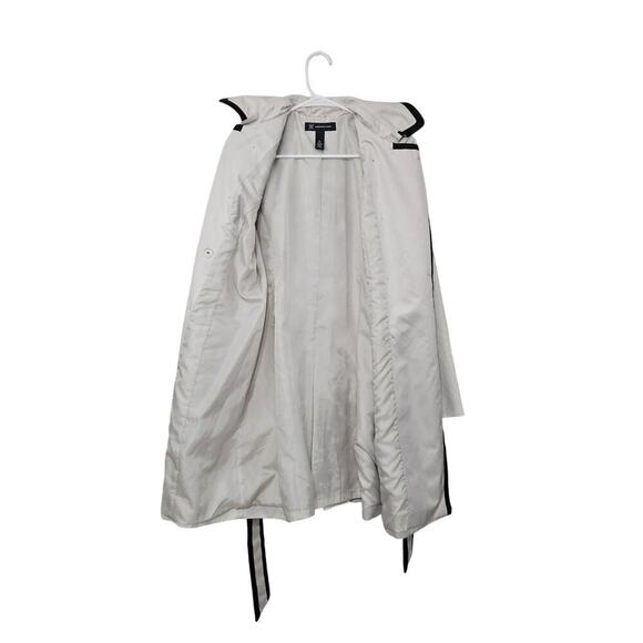 I.N.C. Double Breasted Belted Trench Coat Size Medium Contrast Trim - Picture 3 of 11